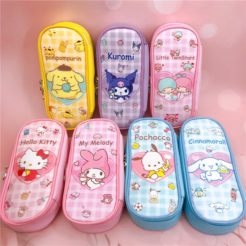

New Sanrio Wallet KT Cartoon Kuromi Cute Student Pencil Case Bag Stationery Girl Birthday Party Gift