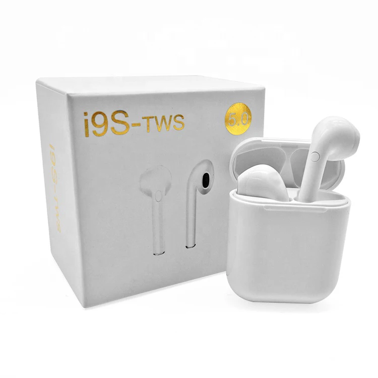 

New Arrival TWS BT 5.0 i9s Wireless Earbuds Mini ipx Cool Design Headphones with Charger Case Hook for Android, White