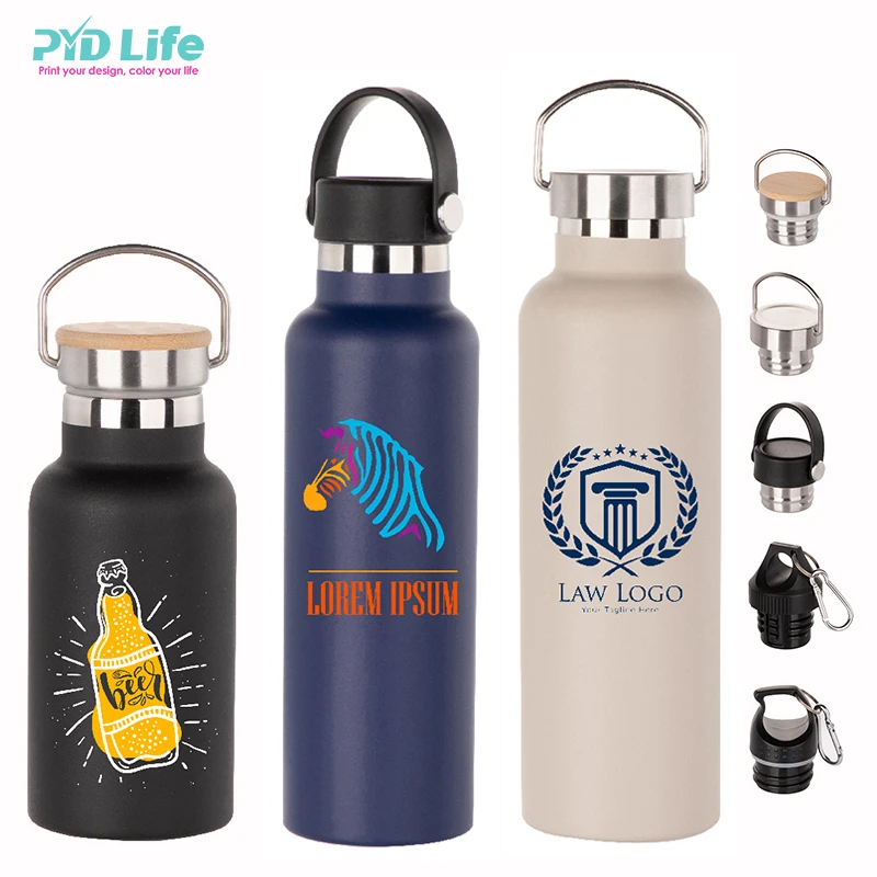 

2020 PYDLife New Outdoor Powder Coating Vaccum Water Bottle 304 Stainless Steel Vacuum Flask 500ml With Engraving Logo, Colored