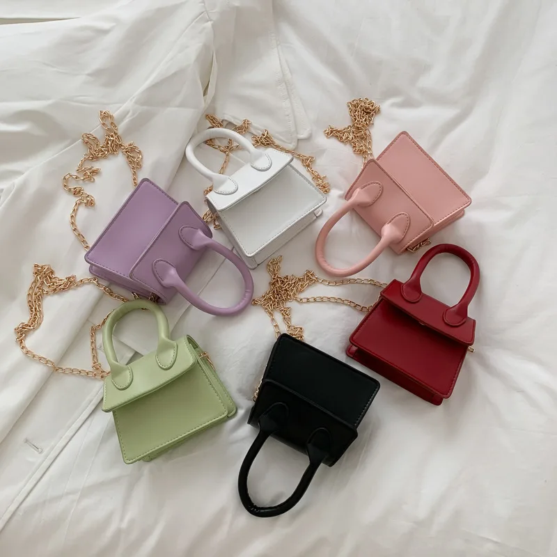 

Women's lipstick bag 2020 summer new chain handbags for women small messenger sling diagonal ladies coin bag fashion mini bags, Pink,black,green,white,wine red,purple color