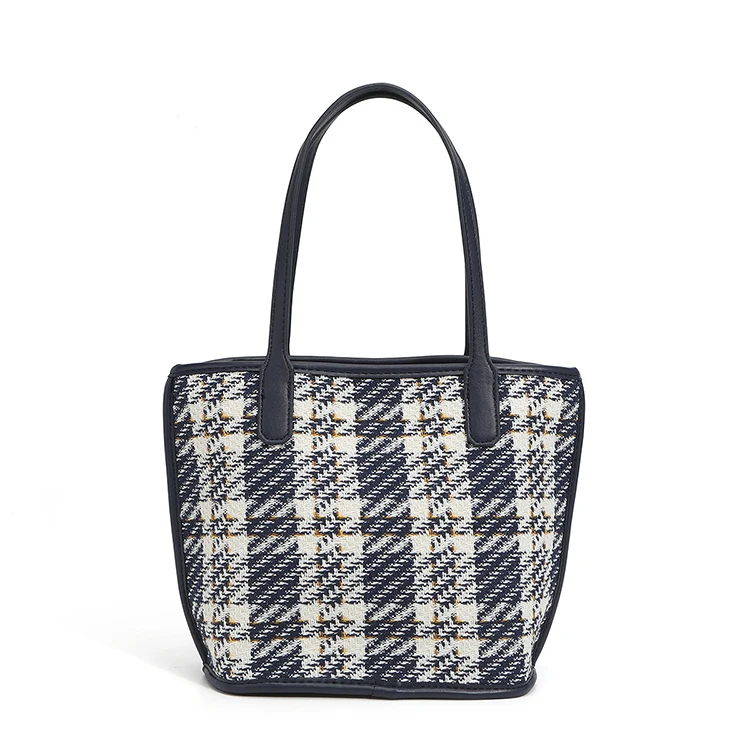 

EG441 Wholesale latest woman fashion bucket bags 2021 casual plaid printed women's handbags