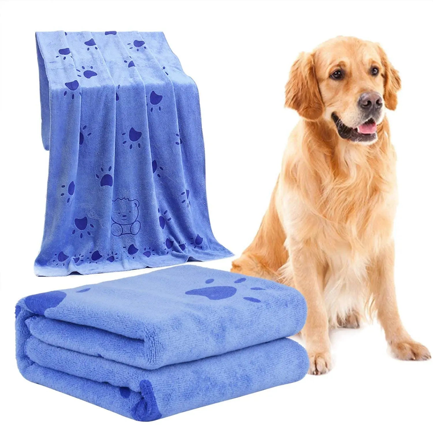 

Soft Ultra Absorbent Microfiber Pet Bath Towel For Small Medium Dog Pets Dog Towel Hand Pockets Fast Drying, Green and black, or customized