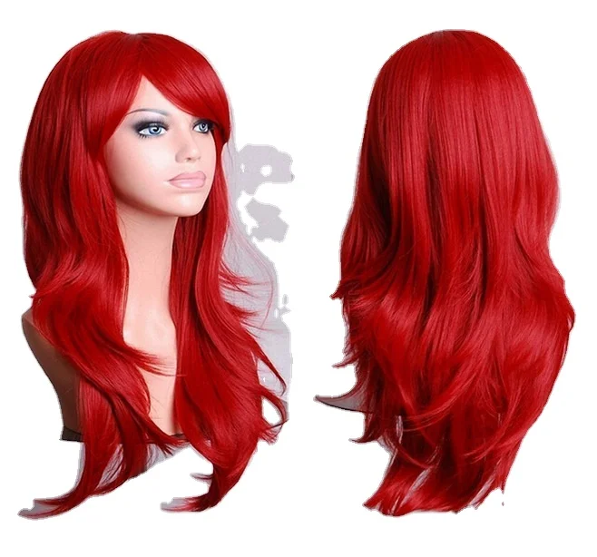 

ecowalson Long Black Brown Gloden Honey Wavy Wig with Highlights Cosplay Synthetic Wigs Women Heat Resistant Middle Part Wigs, As shown