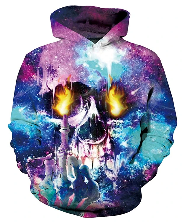 

hipster men fashion 3d all over print smog skull pullover hip hop hoodies sweatshirt 3d anime hoodie, Customized color