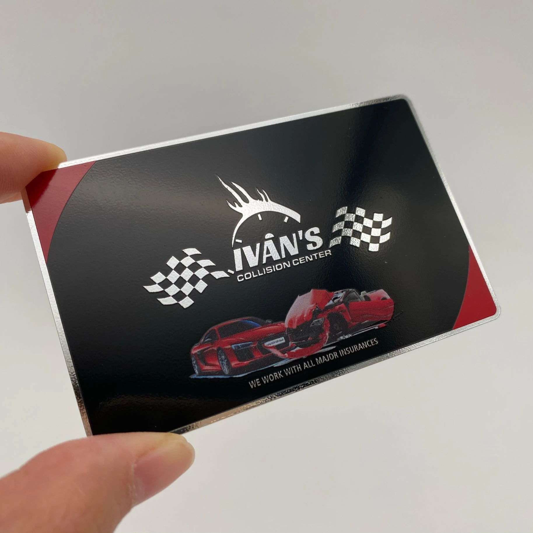 

DU black and silver colorful printing business metal cards, Cmyk or pantone