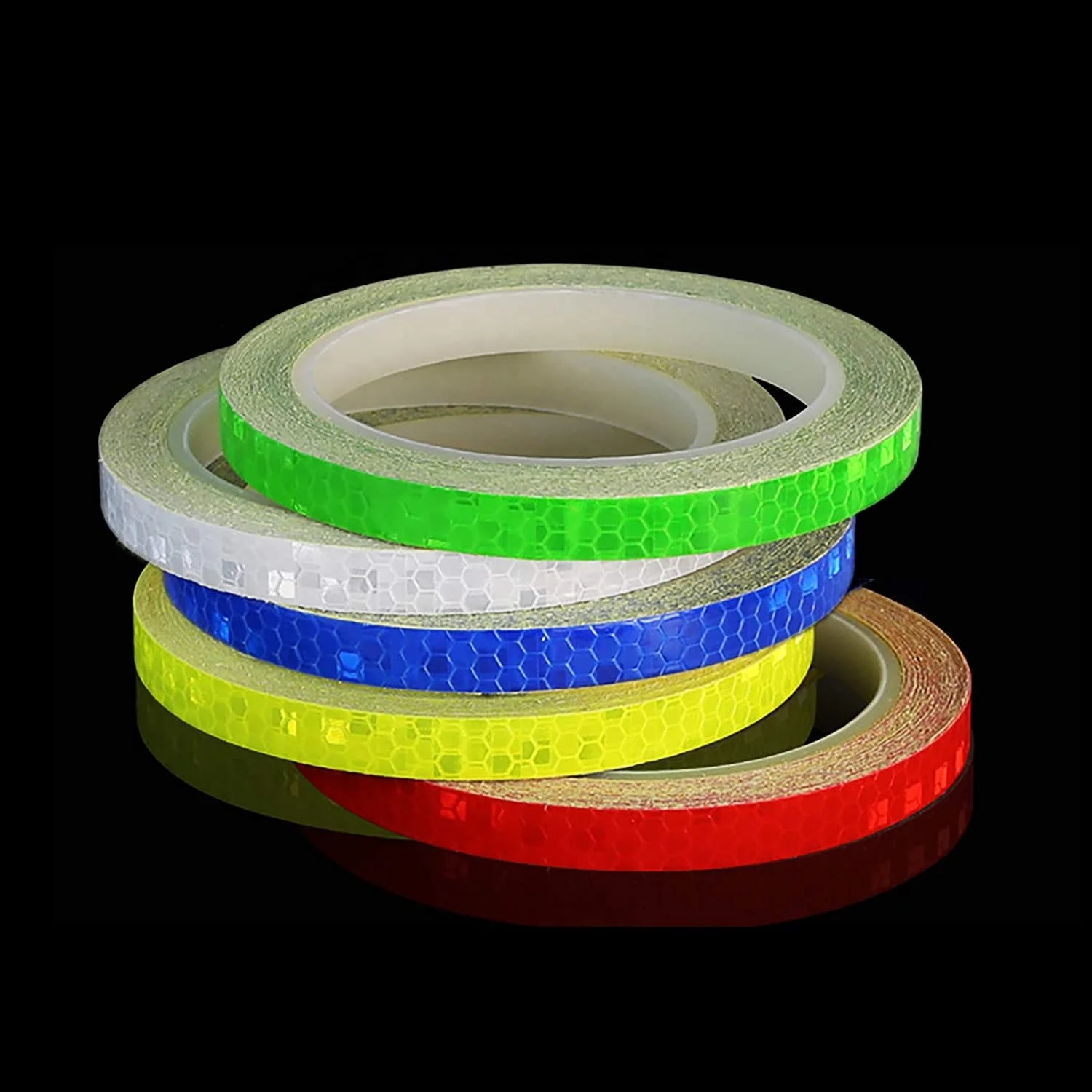 

2Inch Red and White Honeycomb Reflective Tape Reflective Strips Stickers for Bikes Motorcycle Trailers Cars Door, Red/white/yellow/red and white