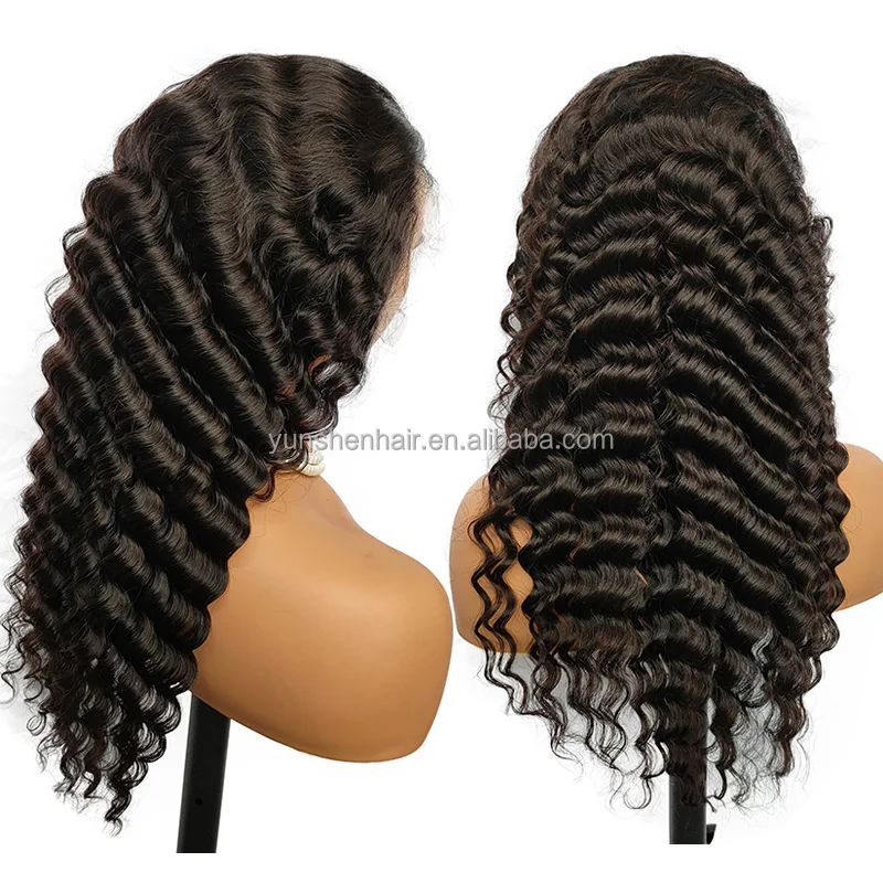 

Deep Wave Virgin Brazilian Human Hair Lace Front Wig Cheap Wholesale Natural Human Hair Wigs For Black Women Hd Lace Frontal Wig