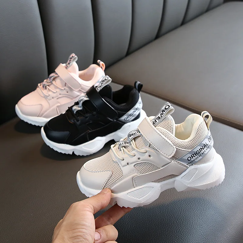 

New arrival rubber beautiful children sport casual shoes, Black/white/pink