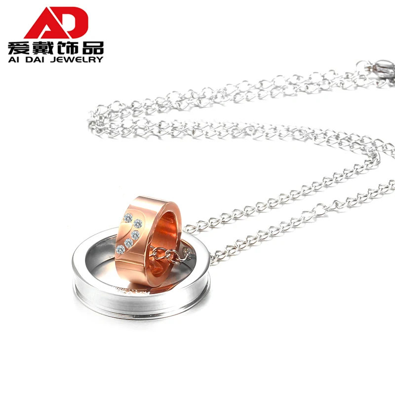 

Simple Design Titanium Steel Necklace Hip Hop Dancing Couple Style Pendant Birthday Gift Ornament Stainless Steel Jewelry, Red