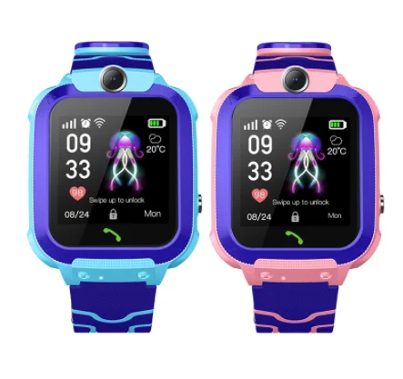 

Q12 Kids Smart Watch Multifunction Children Digital Wristwatch Waterproof Baby Watch Phone, Blue,pink