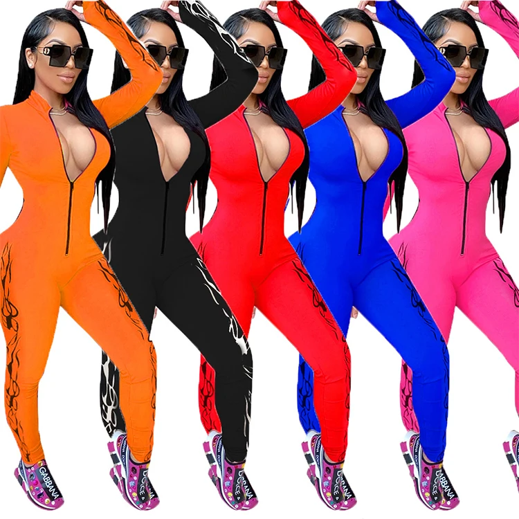 

New Four Seasons Printed Slim Casual Knuckle Spring Breathable Jumpsuits 2021
