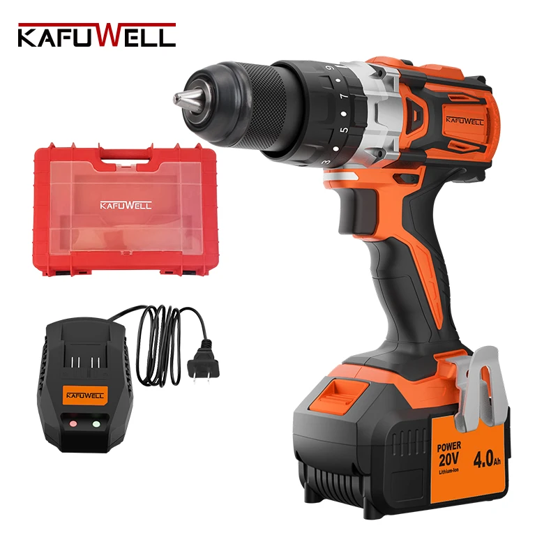 

KAFUWELL PA4531H Electric 20v 4.0ah Battery Drill Cordless Screwdriver Lithium Battery Brushless Hand Drill Power Impact Drill