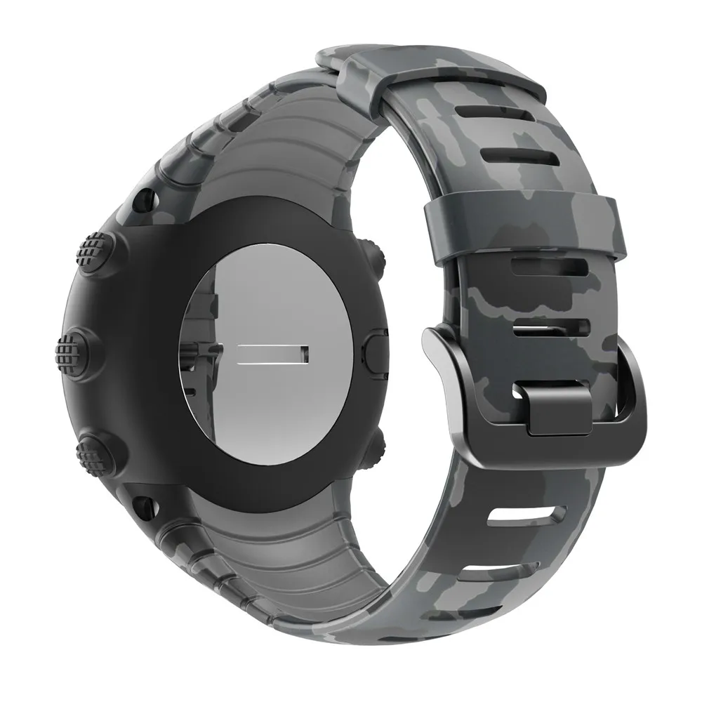 

Camo Silicone Strap for Suunto Core Sport Rubber Band Camouflage Bracelet Replacement Wrist Belt Accessory