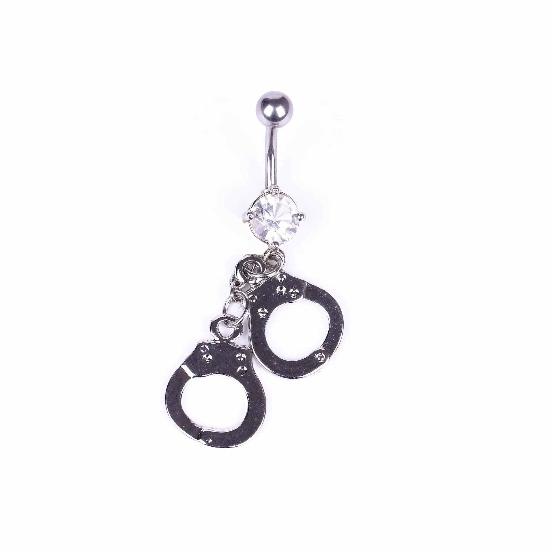 

Wholesale sexy handcuff shape medical steel anti-allergy crystal navel ring