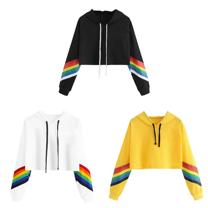 

2020 Wholesale Girls Casual Wear White Pullover Sweatshirt Custom Women Crop Top Hoodie