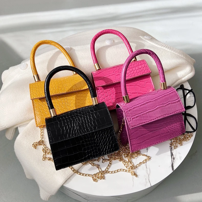 

Wholesale 2021 PU Leather Chain Shoulder Handbag Female Luxury Ladies Women Hand Bags Cross Body Candy Jelly Purse, As shown in pictures