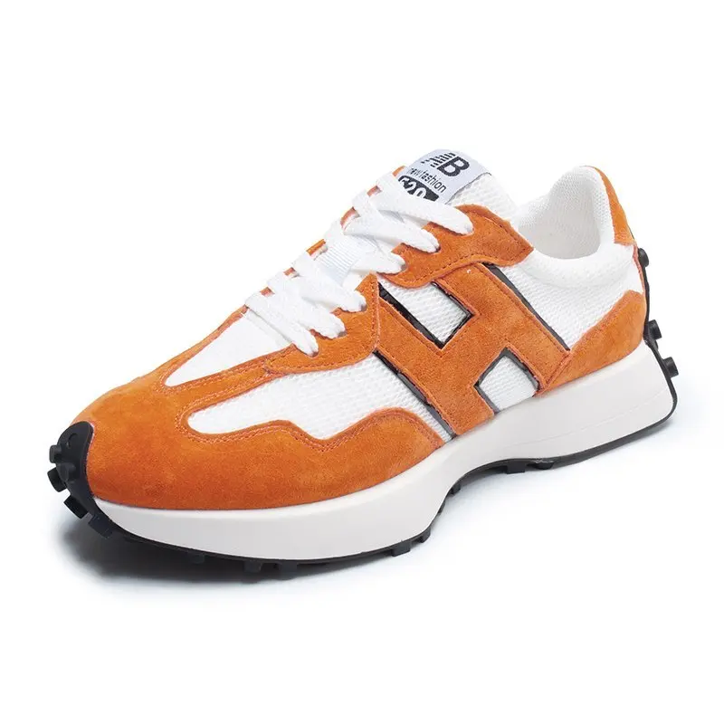 

Hot Selling High Grade Mesh Breathable Genuine Leather Pu sole Sports Women's Shoes Sneakers