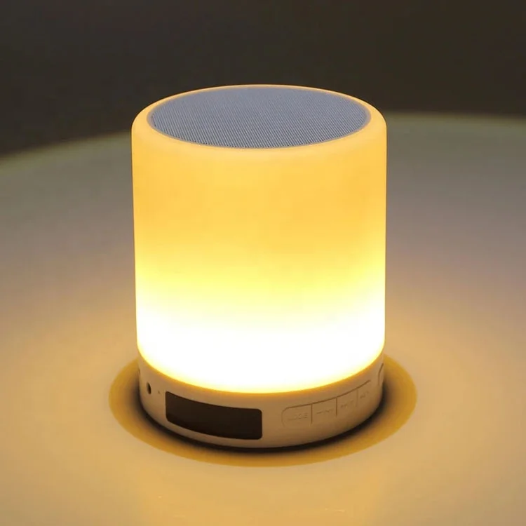 

Lamp for Bluetooth Speaker Colorful LED display Speaker with Touch Control Alarm Clock, White