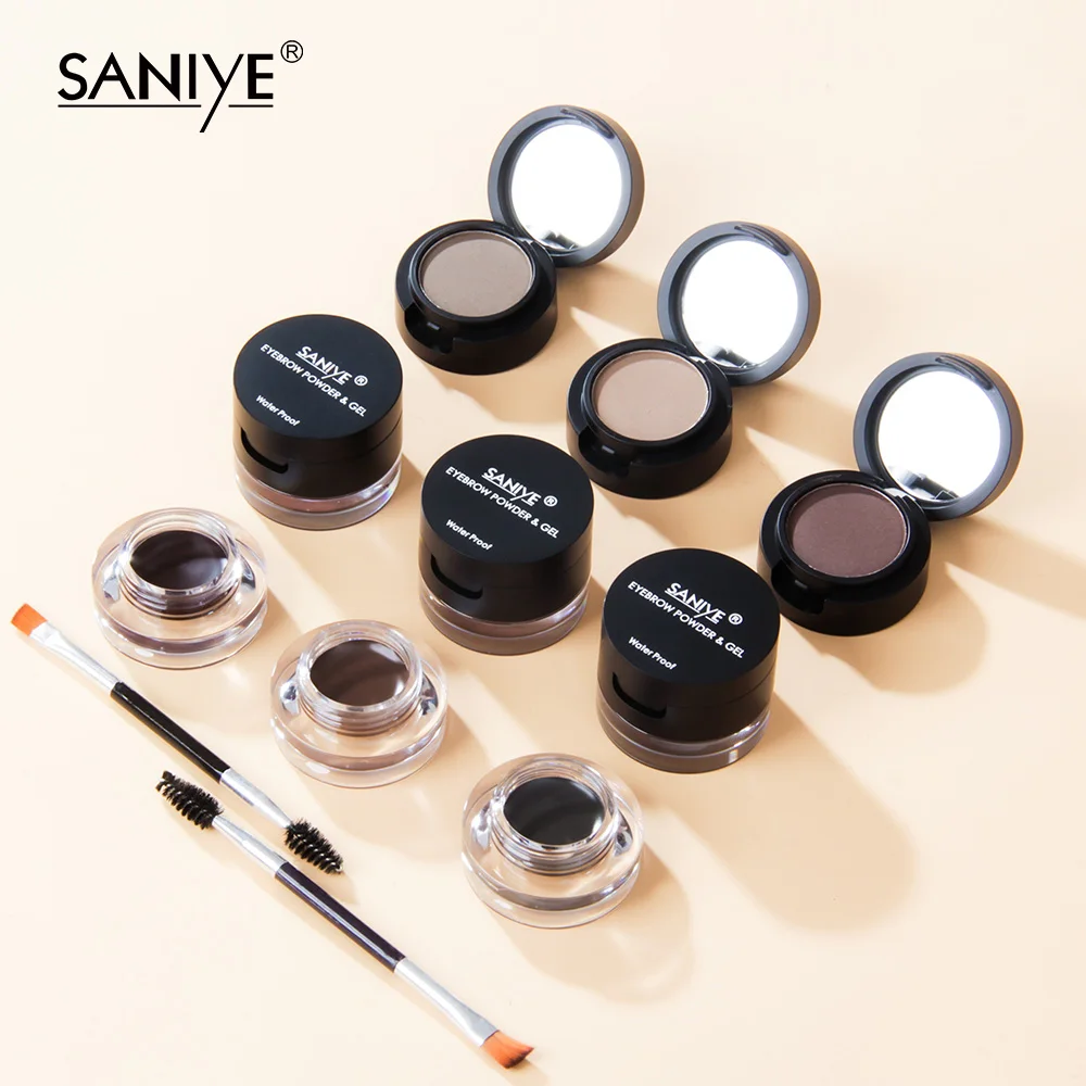 

Saniye best seller 2 in 1 eyebrow powder gel wholesale eyebrow powder private label eyebrow cream gel dip brow, 5 colors