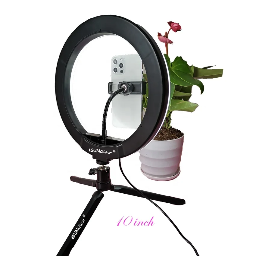 

Photographic Light Factory Wholesales 10" 26CM LED Ring Light with Desktop Tripod Stand Makeup Video Live Streaming Vlog Light