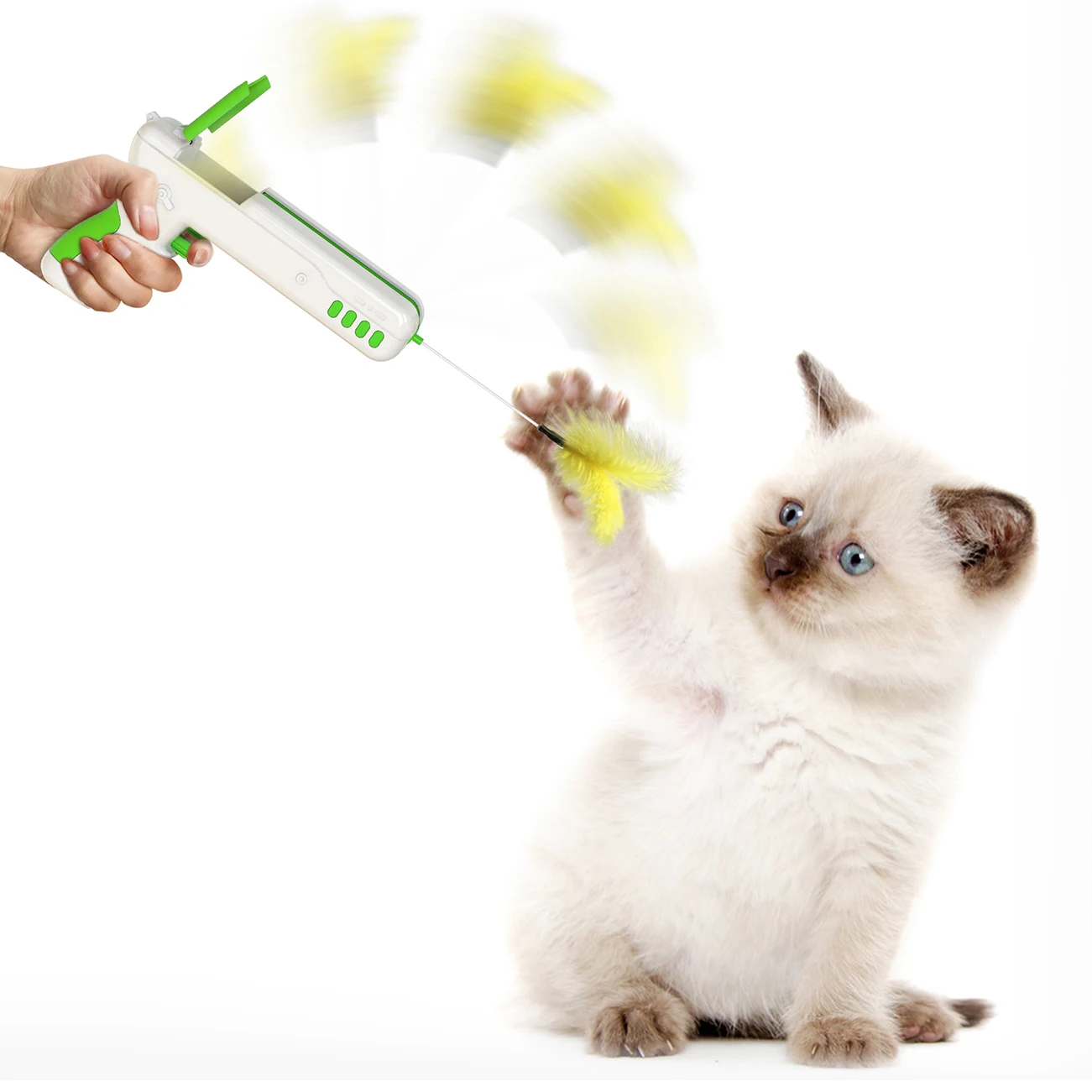 

Hotsales funny cat toys set Interactive Cat Teaser Wand Feather Toy for Pet toy, Yellow/green/blue