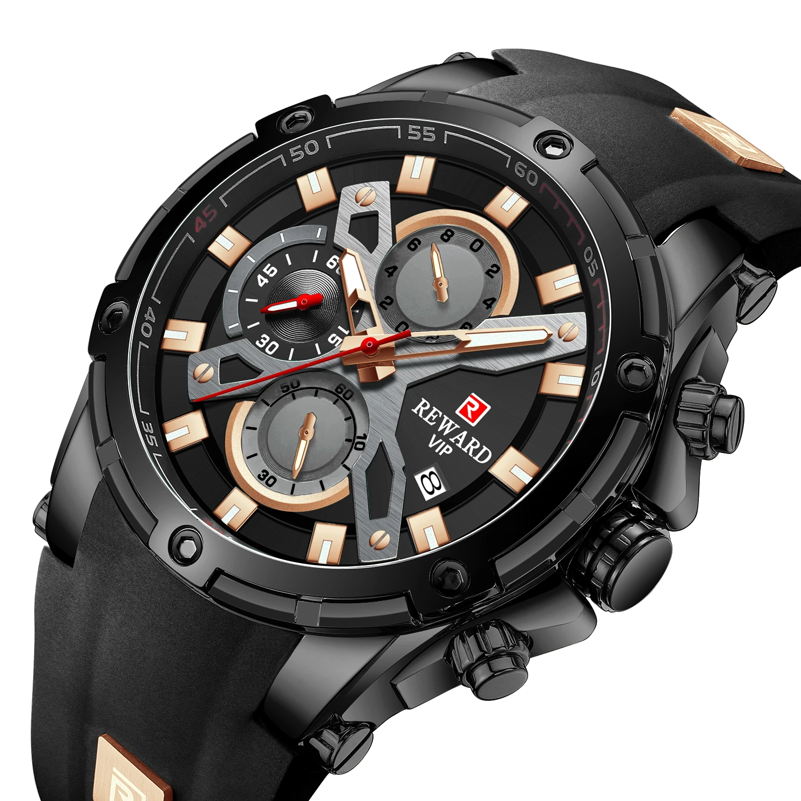 

Reward luxury men watch for sport Dropship 3 Atm waterpoof chronograph Gold Wristwatch New style OEM ODM mens quartz watches