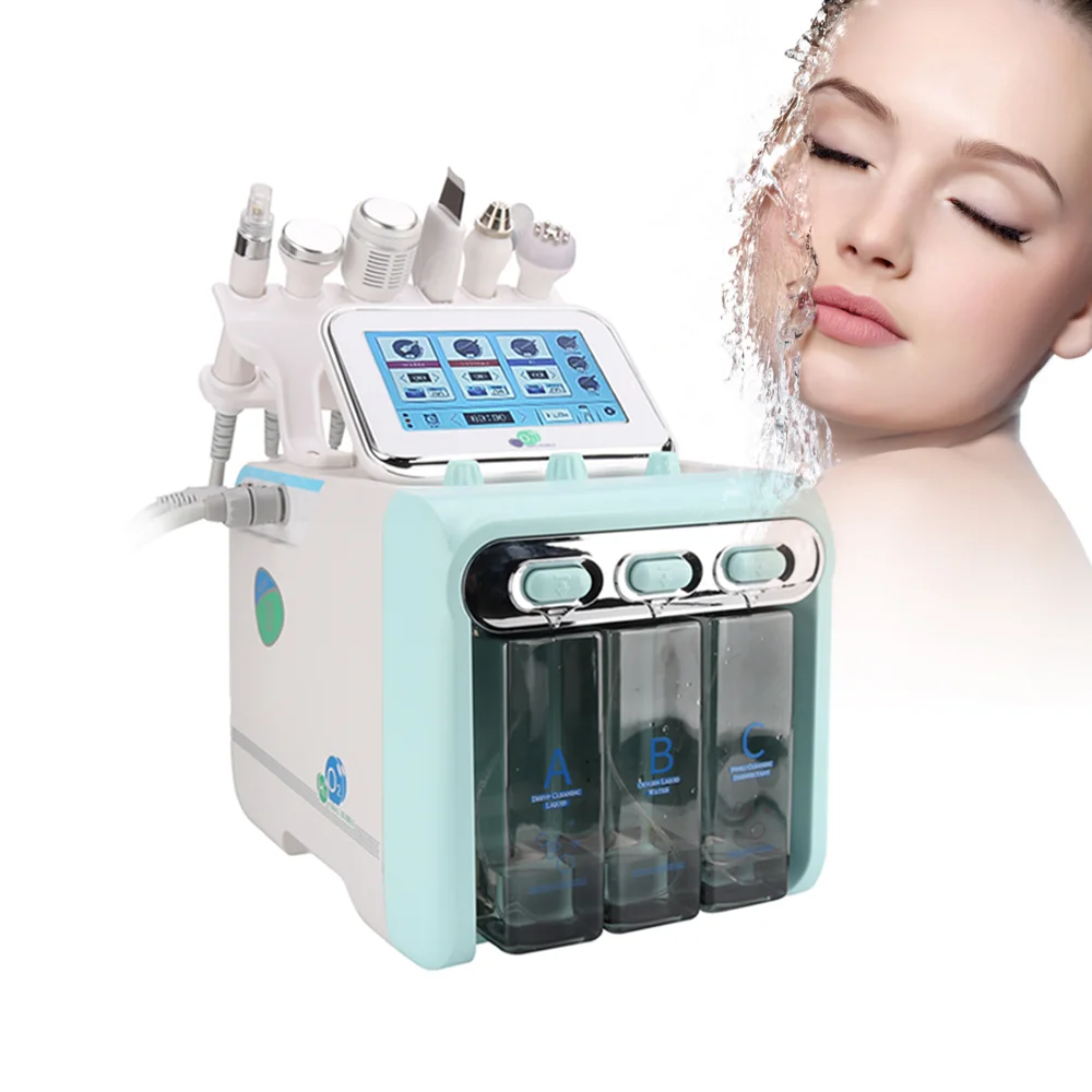 

Hot selling 6 in 1 hydrafaci oxygen facial machine with water pump and air pump