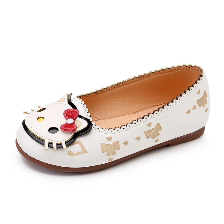 

Cute baby Girls prewalker princess soft sole Moccasin footwear children Loafers nude hellokity kids cute cat shoes, Pink/white