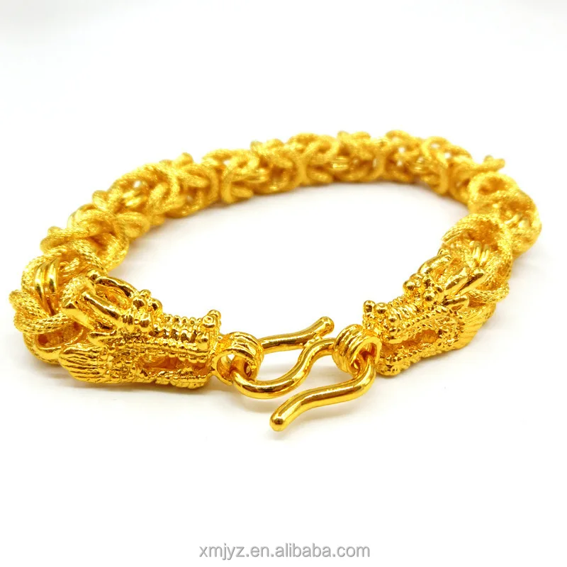 

Manufacturers Supply Wholesale Vietnamese Sand Gold Jewelry Men'S Domineering Cloth Pattern Dragon Necklace Gold-Plated Bracelet