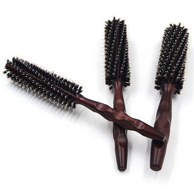 

Reduce Coarse Antistatic Customized Logo Private label Bristle Hair Straightening Brush Lotus Wood Comb, As pics