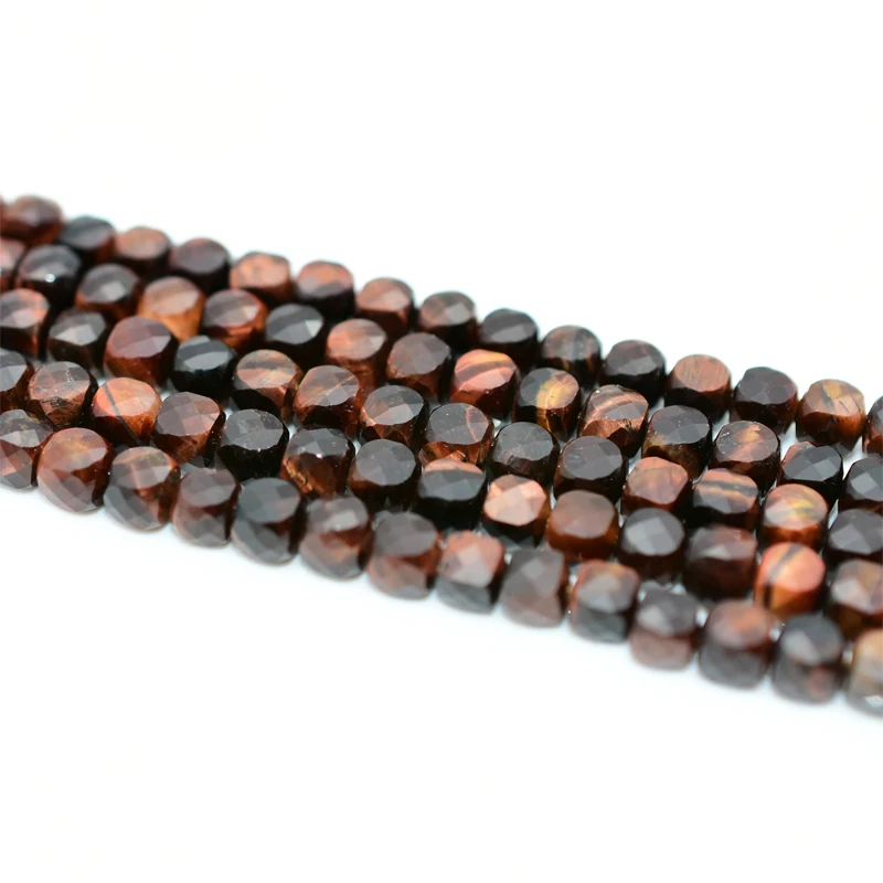 

5*5mm High Quality Natural Faceted Red Tiger Beads For Jewelry Making