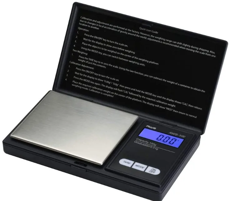 

200g 0.01g digital pocket scale 0.1g/500 1000G, Black