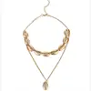 Fashion Natural gold plated shell necklace 2019