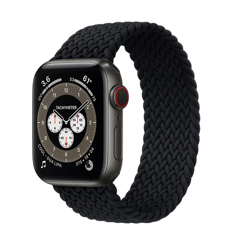 

BK Elastic Bracelet For Apple Watch band 44mm 40mm iWatch for Apple Watch Series 6 SE 5 4 1:1 copy Braided Solo Loop, Red