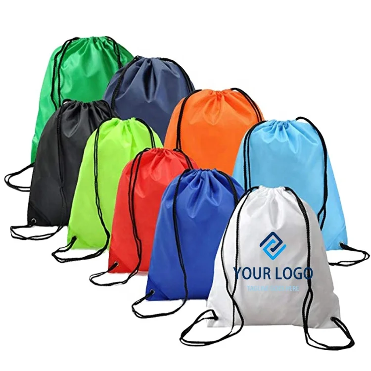 

Promotional custom Polyester shopping pouch Drawstring gift backpack shoe dust bags, Customized colors