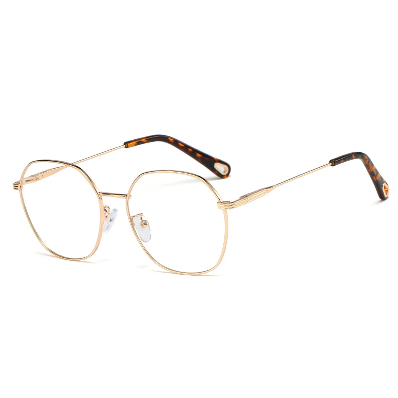 

SHINELOT 95579 Restore Ancient Designs Anti Blue Light Glasses Metal Round Female Optical Frame Comfortable Spring Leg Fashion