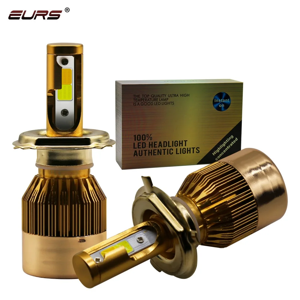 

EURS C6 gold Dual color temperature range headlight Fog Light H1 H3 H4 H7 H8 H9 H11 880 8810 9005 9006