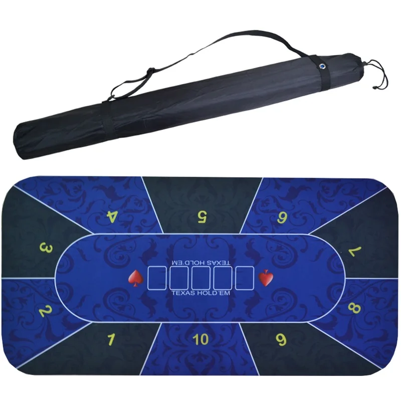 Casino Custom Poker Table Mat Game Table Top Texas Hold'em Round Rubber
