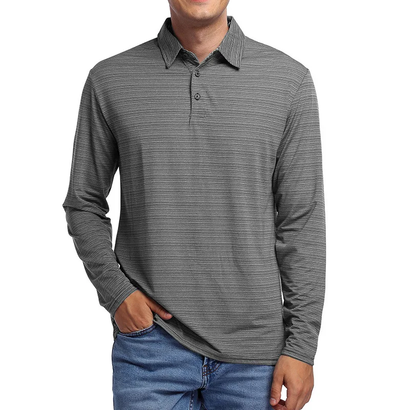 

wholesale stripe long sleeve t shirt custom tshirts with custom label men polo t shirt cotton