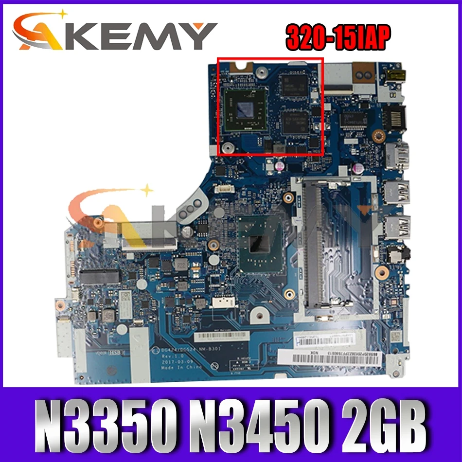 

for 320-15IAP notebook motherboard DG424 DG524 NM-B301 with N3350 N3450 CPU 2GB GPU DD3L tested 100% work Mainboard