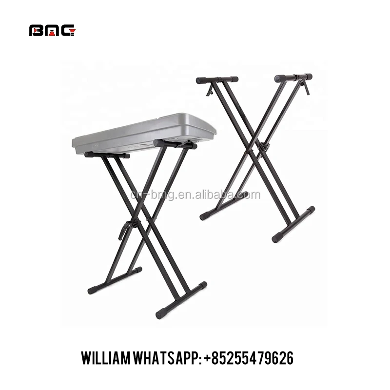 

BMG high quality Heavy-Duty Double X frame electronic type keyboard floor stand music for keyboard, Black