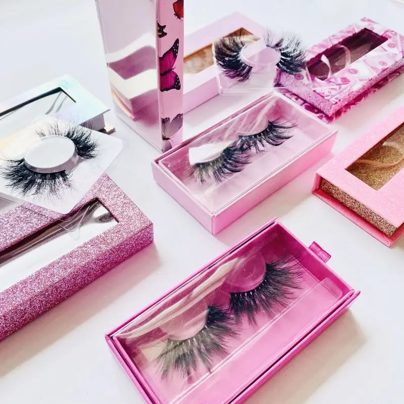 

New Style Handicraft Fan Shaped 25MM Faux Mink Eyelashes Fashion Shiny Faux Mink Eyelashes Packaging