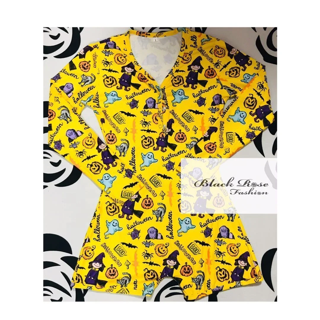

Black Rose Fashion Y Carton Onesie Plus Size Halloween Onesie Mommy and Me Onesie Adult Pajamas Shorts Cartoon Pattern