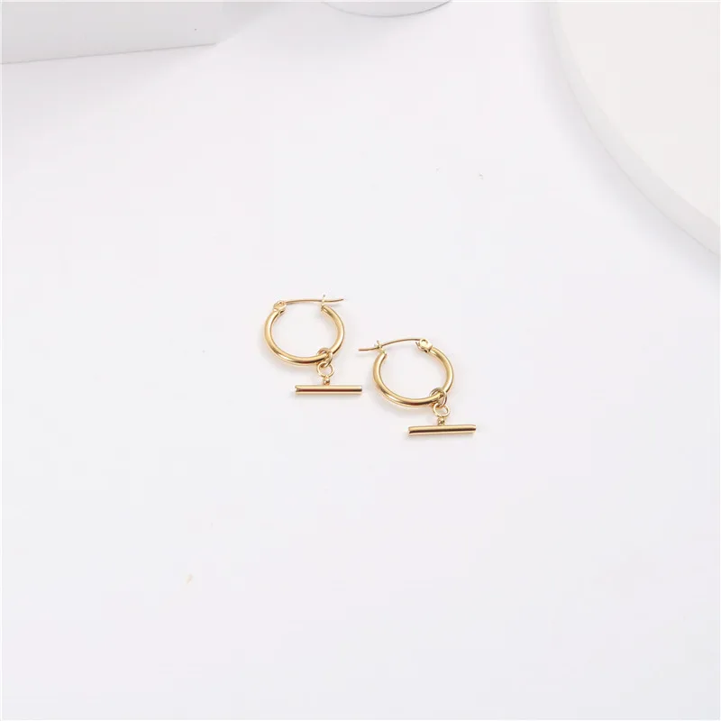 

JOOLIM Jewelry PVD 18K Gold Plated Toggle Hoop Earring Trendy Gold Plated Jewelry Stainless steel Jewelry 2021