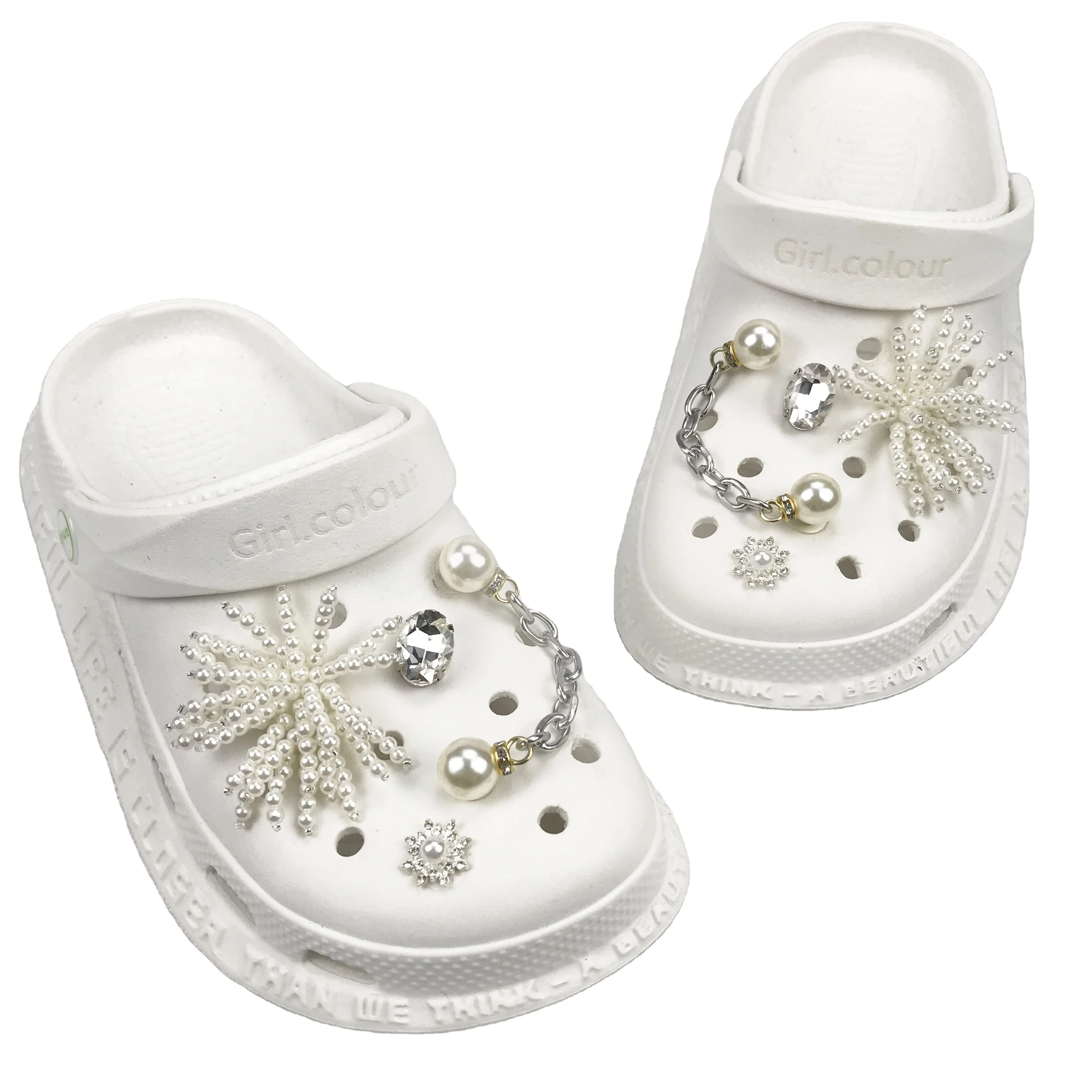 

Fashionable metal charm glass shoe buckle sleeve assembly shoe accessories