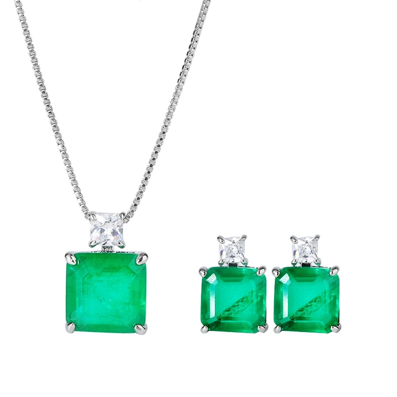 

SINZRY 2020 new Luxury jewelry Cubic Zirconia square CZ elegant vintage women's chokers necklace earring jewelry sets