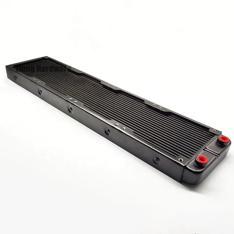 

513x120x32mm 480mm 4 Fans Aluminum Instrument Water Liquid Cooling Heat Exchange Radiator, Black