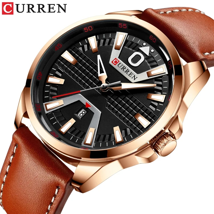 

New Fashion Brand CURREN Quartz Watch Leather Strap Men Business Wristwatch Auto Date Male Clock Relogio Masculino