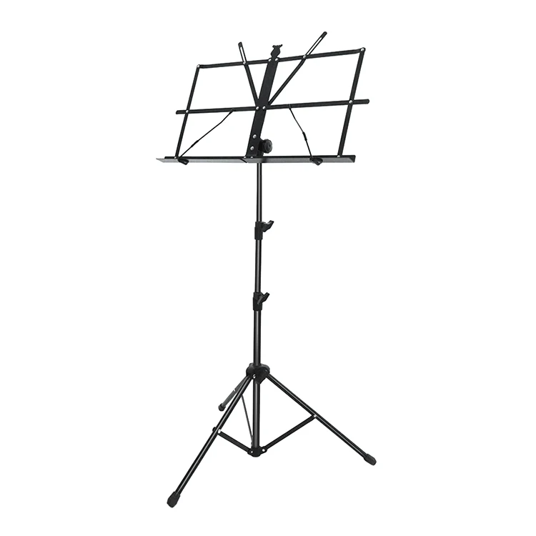 

HEBIKUO musical accessories PA200 metal small cheap music stand adjustable, Black