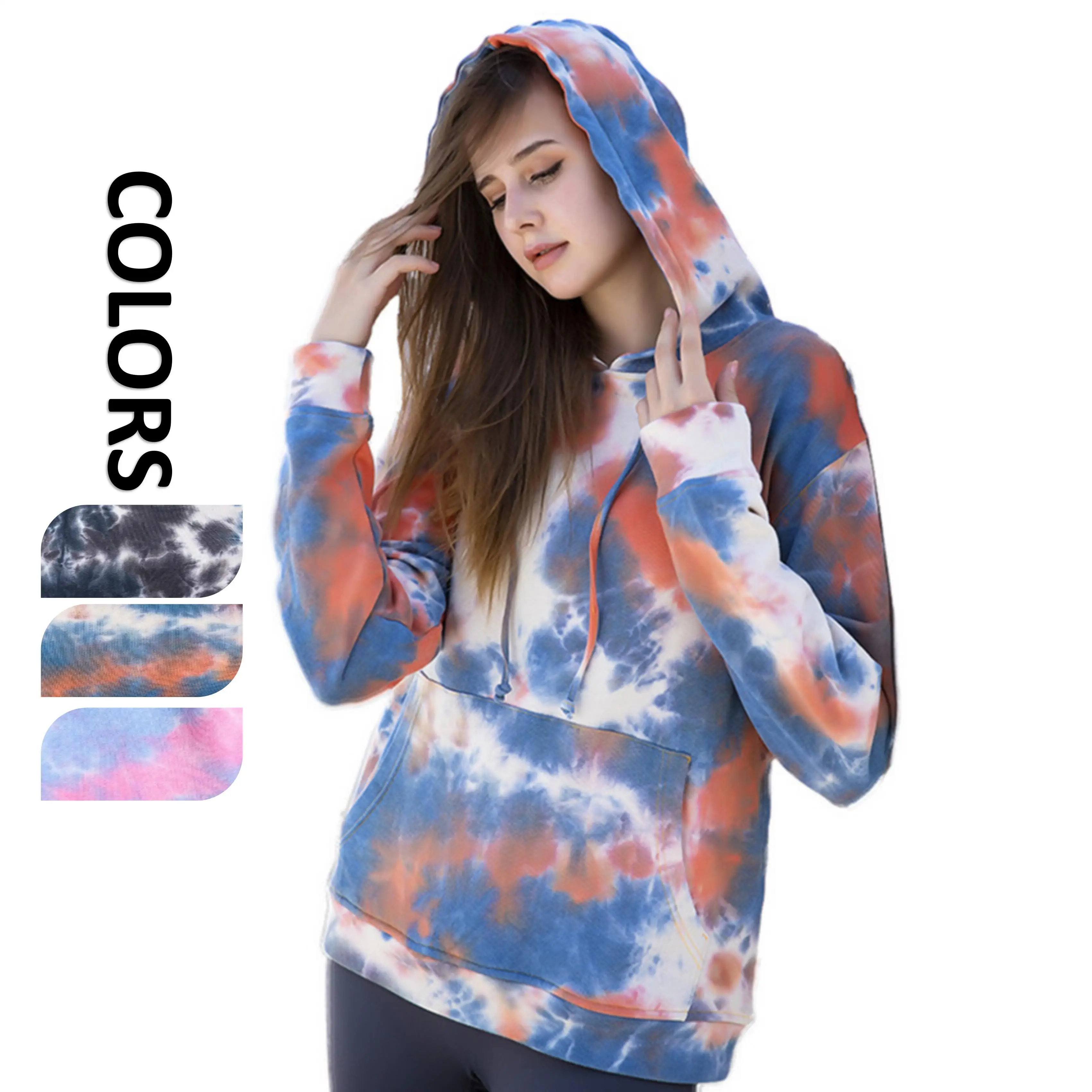 

BBCXM800 Tie-dye sweater coat fitness sports top hoodie